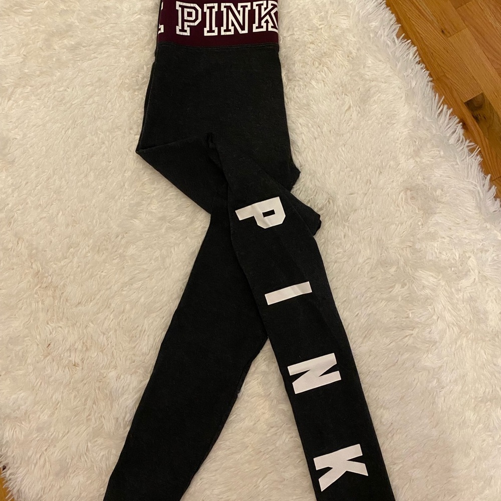 PINK VS Victoria’s Secret Cotton High Waist Leggings in Black White and Maroon